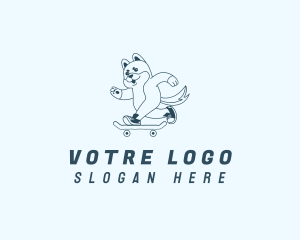 Hound - Dog Skateboard Pet logo design