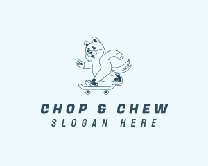 Shiba Inu - Dog Skateboard Pet logo design