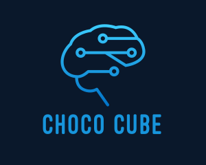 Study - Blue Cyber Brain Programmer logo design