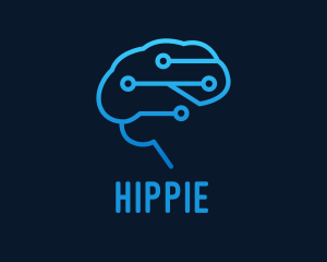 Robotics - Blue Cyber Brain Programmer logo design