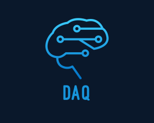Futuristic - Blue Cyber Brain Programmer logo design