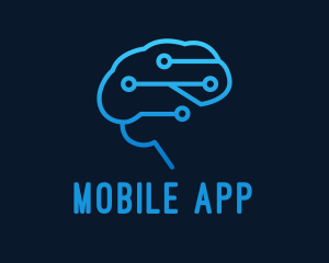 Software - Blue Cyber Brain Programmer logo design