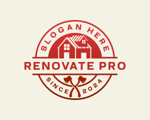 Roofing Renovation Axe logo design