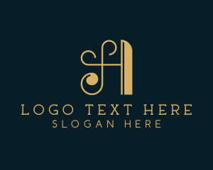 Firm - Golden Hotel Boutique logo design