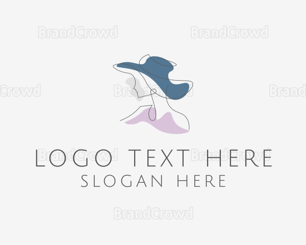 Woman Hat Fashion Logo