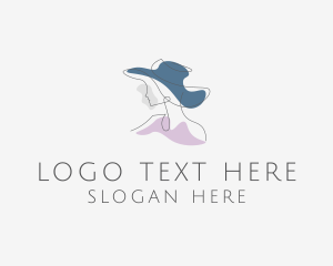 Lady - Woman Hat Fashion logo design