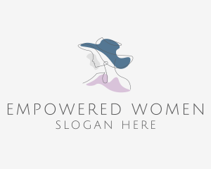 Woman Hat Fashion logo design