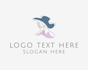 Linear - Woman Hat Fashion logo design