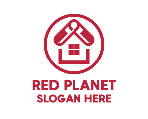 Red Pharmacy House logo design