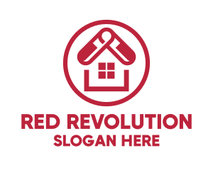 Red Pharmacy House logo design