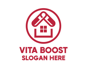 Vitamin - Red Pharmacy House logo design
