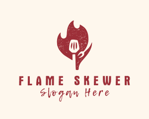 Skewer - Hot Spatula Restaurant logo design