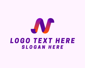 Enterprise - Tech Ribbon Letter N logo design