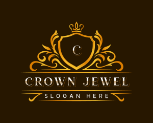 Elegant Crown Crest logo design