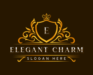 Elegant Crown Crest logo design