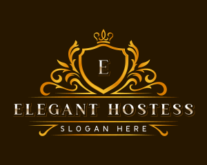 Elegant Crown Crest logo design