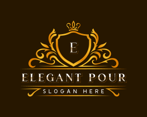 Elegant Crown Crest logo design