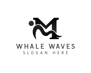 Sea Wave Letter M logo design