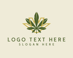 Queen - Cannabis Leaf Plant logo design