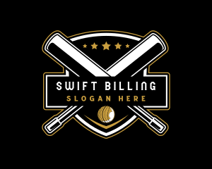 Cricket Bat Ball Emblem logo design