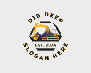 Backhoe Digging Excavator logo design