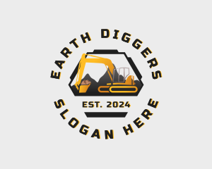 Digging - Backhoe Digging Excavator logo design