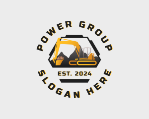 Quarry - Backhoe Digging Excavator logo design