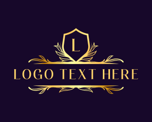 Heraldry - Floral Shield Decorative logo design