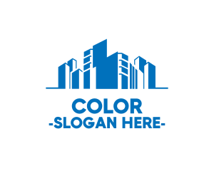Apartment - Modern Blue City logo design