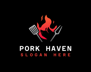 Pork Barbecue Restaurant logo design