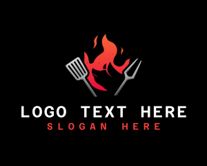 Hot - Pork Barbecue Restaurant logo design