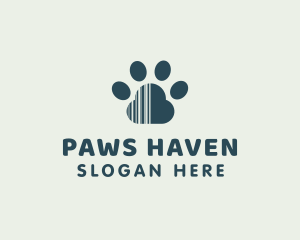 Paw Barcode Pet logo design