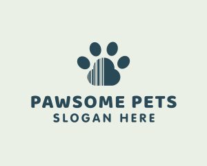 Paw Barcode Pet logo design