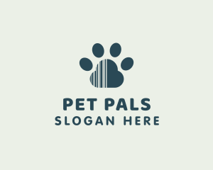 Paw Barcode Pet logo design