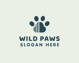 Paw Barcode Pet logo design