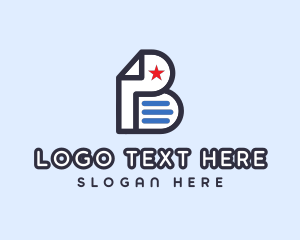 American - Political Letter P & B logo design