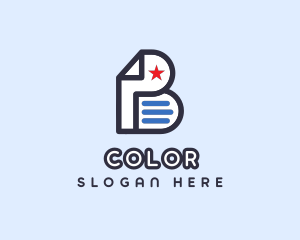 Stripes - Political Letter P & B logo design