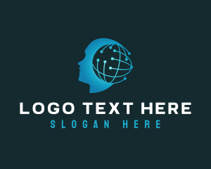 Cognitive - Human Intelligence Tech logo design