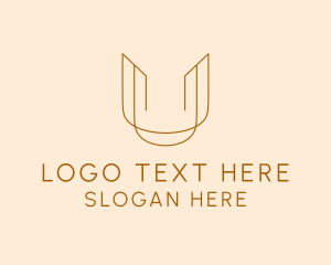 Elegant Business Letter U logo design