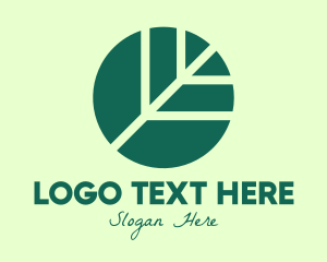 Vegan - Round Green Environmental Leaf logo design
