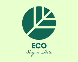 Round Green Environmental Leaf logo design
