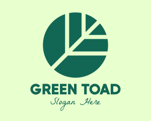 Round Green Environmental Leaf logo design