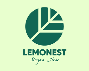 Round - Round Green Environmental Leaf logo design