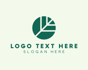 Bio - Round Green Environmental Leaf logo design