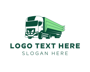 Dump Truck - Green Cargo Truck logo design