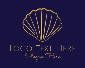 Aquatic - Gold Elegant Seashell logo design