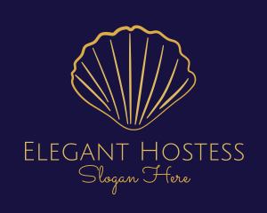 Gold Elegant Seashell logo design