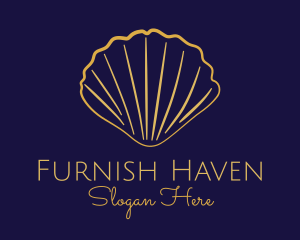 Gold Elegant Seashell logo design