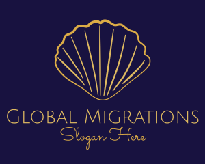 Gold Elegant Seashell logo design