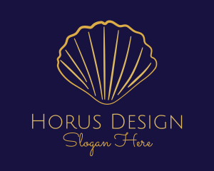 Gold Elegant Seashell logo design